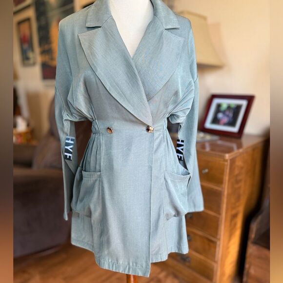 HYFVE Light Olive Double-Breasted Blazer Dress - Picture 2 of 8